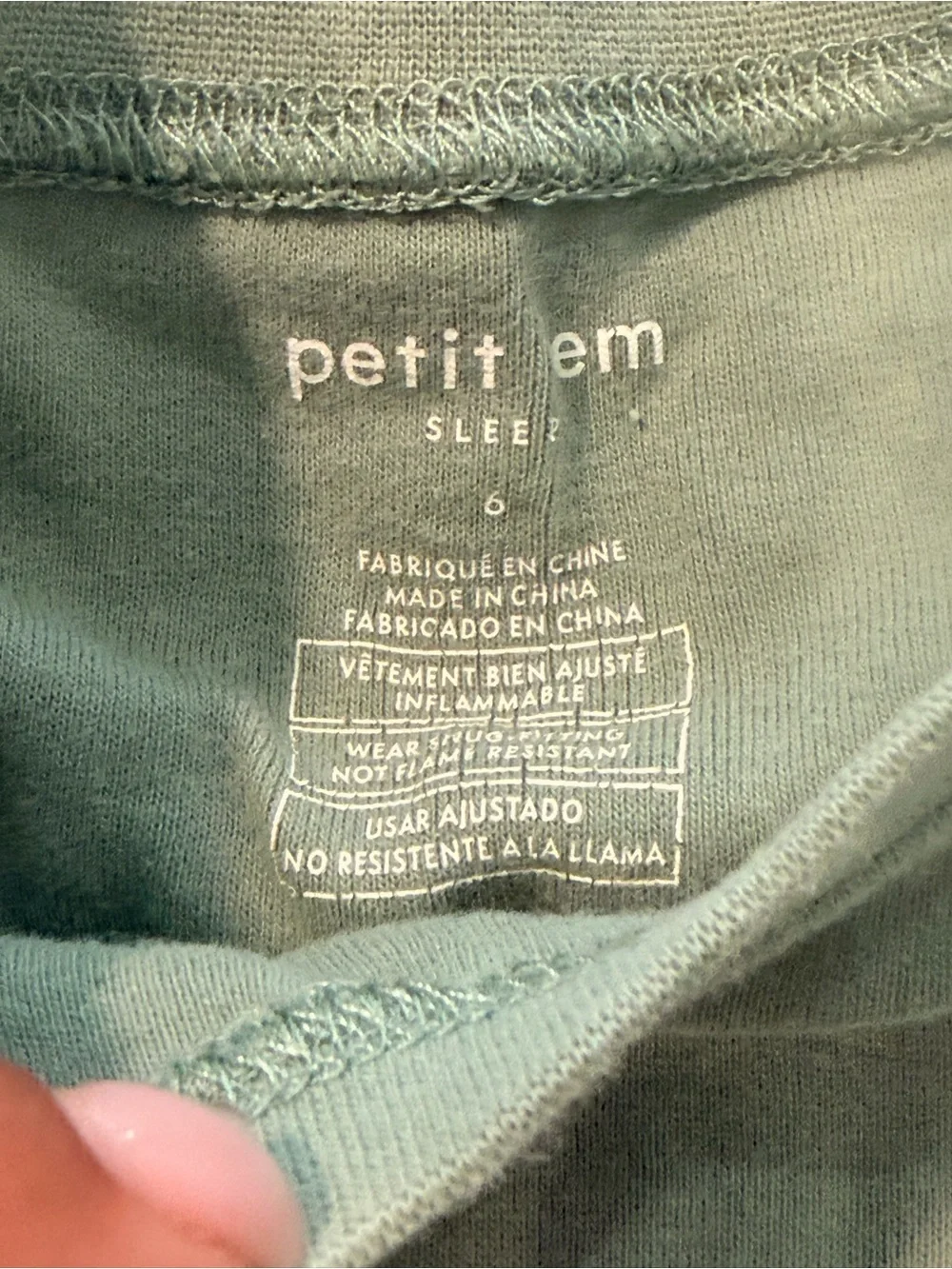 Petit Lem Sage Green Daisy Print Pajama Set